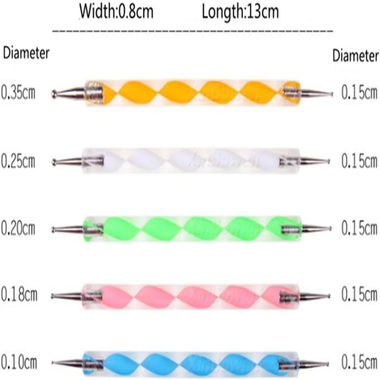 Experience Enhanced Crafting with Professional, Versatile 5-Piece COMIART Ball Stylus Set - Ideal for Nail Art, Sculpting, Embos 2