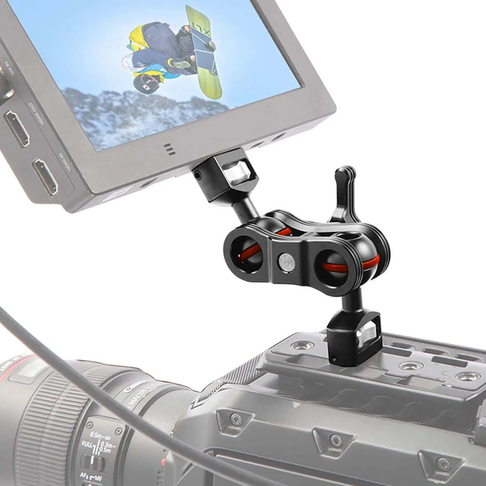 Camera Magic Arm Double Ball Head Magic Arm 1/4 Screw 360 Rotation Camera Extend Mount Arm For Canon For Nikon DSLR Camera Monitor Fill Light MIC