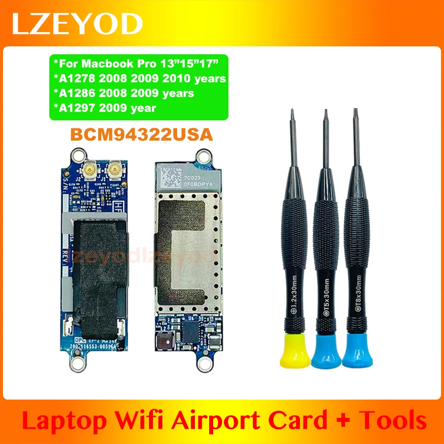

Original Laptop Wifi Airport Card BCM94322USA For Macbook Pro A1278 2008 2009 2010 A1286 2008 2009 A1297 2009