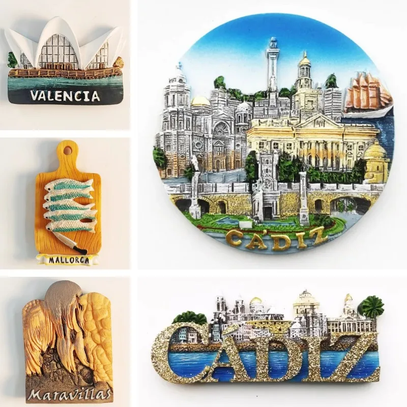 

Spain Travelling Souvenirs Valencia Fridge Magnets Conil Tarifa Cadiz Maravillas Fridge Stickers Home Ornaments Birthday Gifts