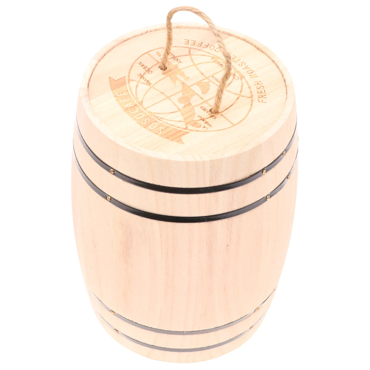 

Wooden Barrel Durable Versatile Wooden Cask Desk Organizer Pen Container Desktop Ornament Wood Barrel For Coffee Bean Tea