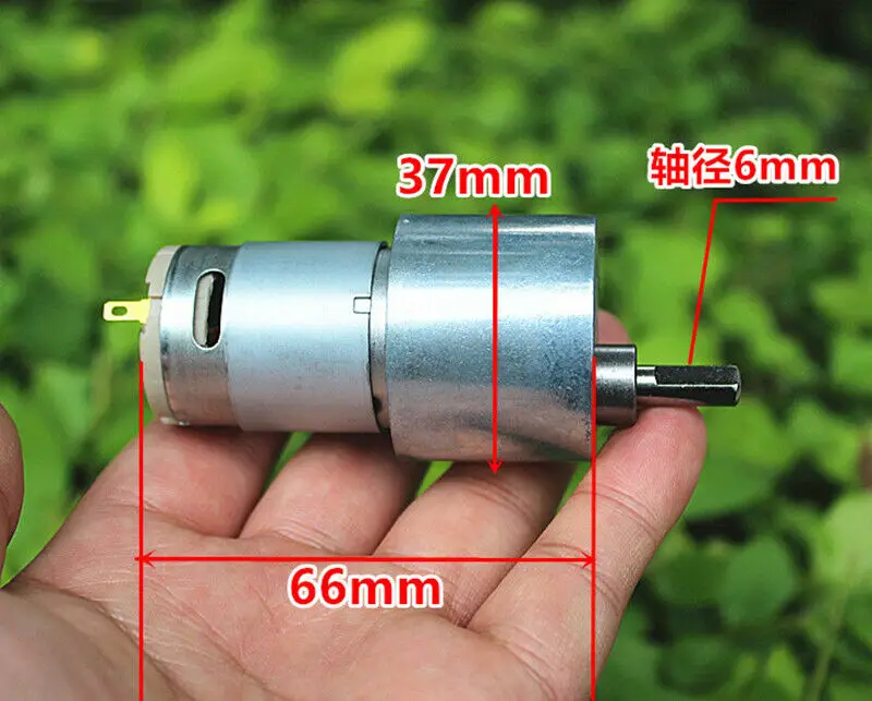 37MM RS-385 DC 6V-24V 9V 12V 10RPM Slow Speed High Torque All Metal Gear  Motor Reduction Ratio 300:1