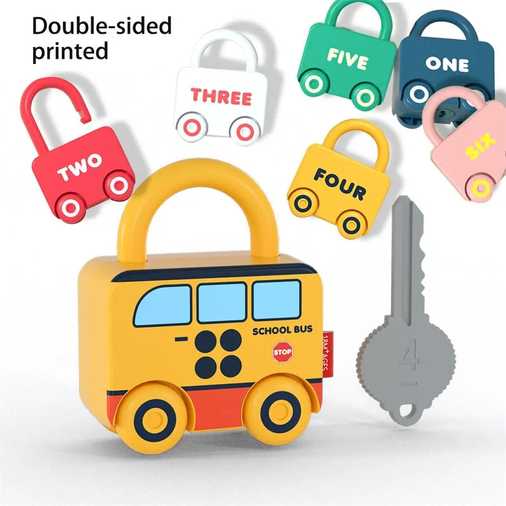 Children Learning Locks with Keys Numbers Matching Counting