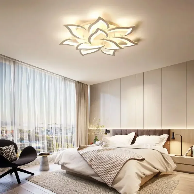 Modern Luxury Led Ceiling Chandelier for Living Room Kitchen Bedroom Lamp Home Decorations White Lighting Acrylic Fixtures
