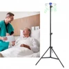 Portable IV Pole Drip Bag Stand Height Adjustable Foldable IV Pole 4 Hooks 3 Legs Aluminum Alloy for Hospitals Clinics 3