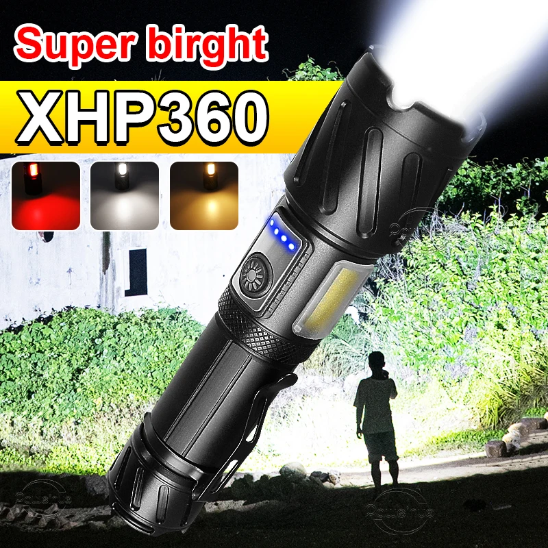 Powerful Flashlight High Power Led Torch Powerful 360 Hand Lamp