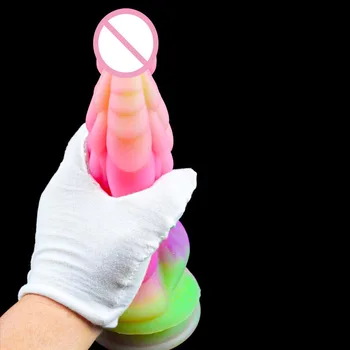 NEW Luminous Realistic Dildo Glow in the dark Silicone Huge Monster Penis With Suction Cup Big Dick Adult Sex Toys For Men Women 5