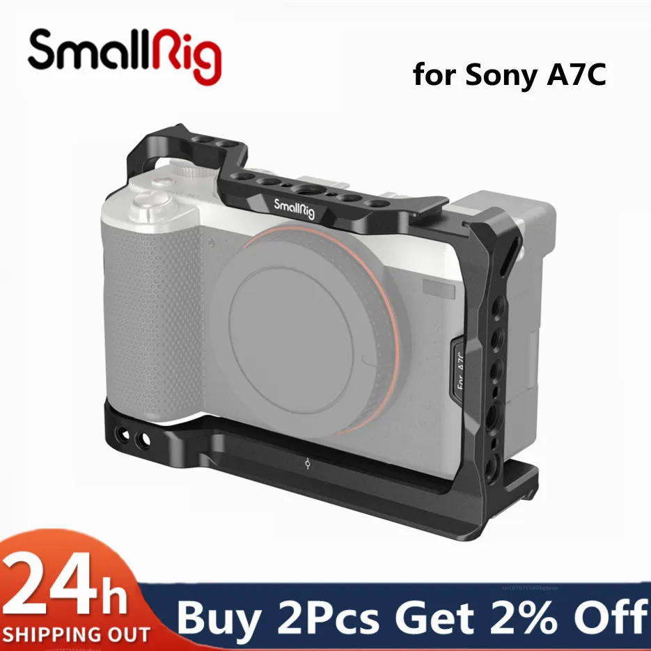 Fotocamera Full Cage In Lega Di Alluminio Smallrig A7C Per Sony A7C Con Piastra A Sgancio Rapido Arca-Swiss Arri Camera Cage 3081B