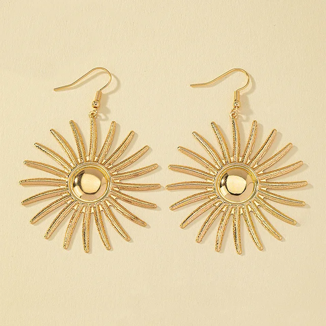 Personality Fashion Sunflower Dangle Earrings Trend Pendant