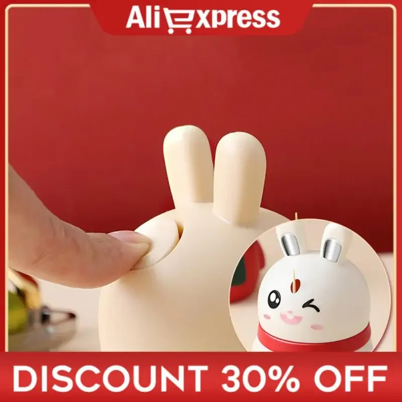 

Pop-up Automatic Toothpick Dispenser Cute Rabbit Toothpick Box Press Dustproof Toothpick Storage Box Organizer Household Gadget