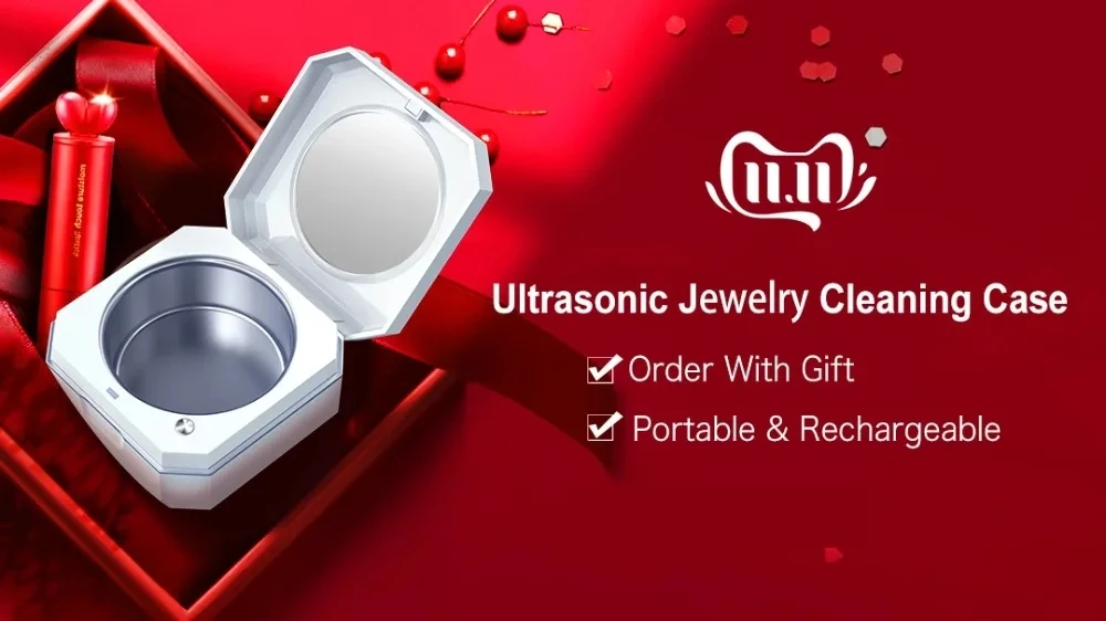 Description Picture 3 of itemMini Portable Ultrasonic Laundry Cleaner for Jewelry Watches Denture Tool Ultrasonic High Frequency Vibration Washing Bath