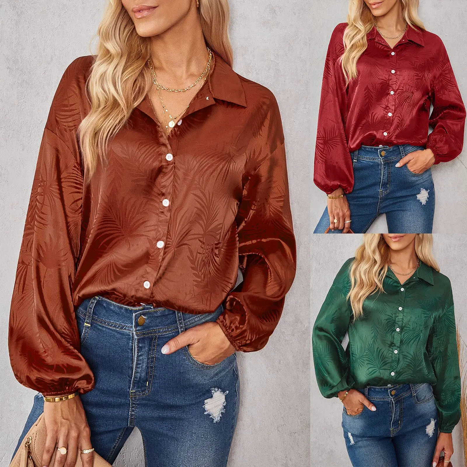 

Women's Autumn New Shirt Women's Printed Lapel Loose Shirt