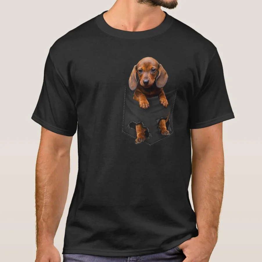 

Cute Pocket Dachshund Funny Dog Lovers Gift T Shirt. Short Sleeve 100% Cotton Casual T-shirts Loose Top Size S-3XL