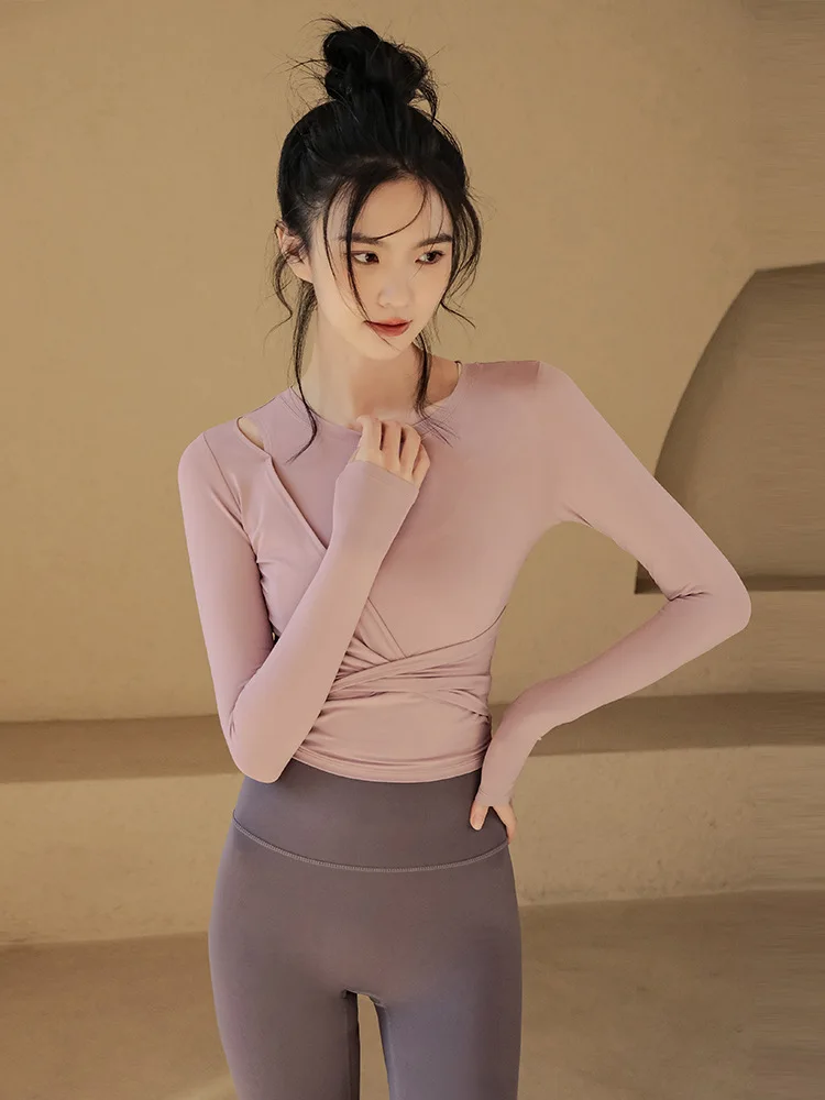 Autumn/Winter New Yoga Sports Top Set Women's Sports Top Long Sleeve Running Advanced Professional Training and Fitness Clothing