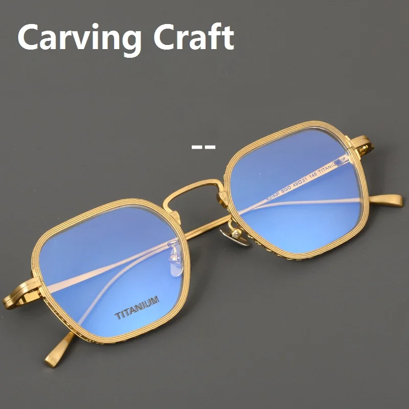 

Classic Square Eyewear Pure Titanium Men Glasses Frame Women Vintage Handmade Fashion Computer Reading Myopia Lenses Eyeglasses