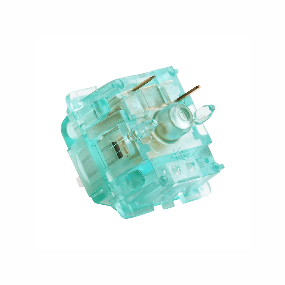 DUROCK 새우 사일런트 택타일 스위치, 기계식 키보드용 T1, 67g 바텀 아웃 포스, 5 핀 투명 그린 컬러, RGB 윤활