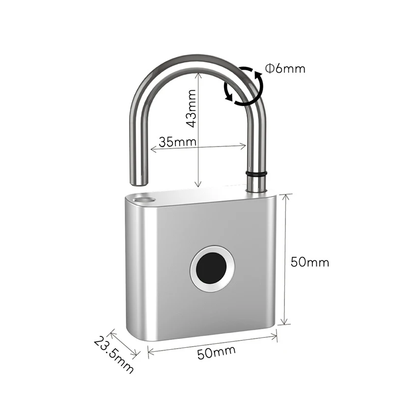 Tuya Bluetooth Fingerprint Padlock Smart Home Door Lock 20 Groups Fingerprint Sa