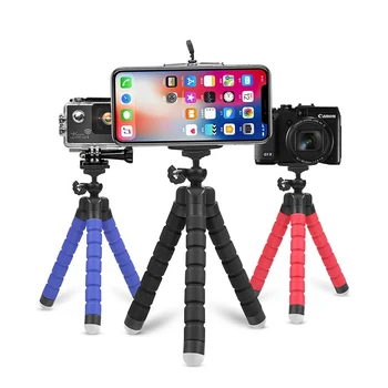 Treppiede Portatile Universale per Smartphone Dotato di Treppiede Multifunzionale e Morsetto per Telefono