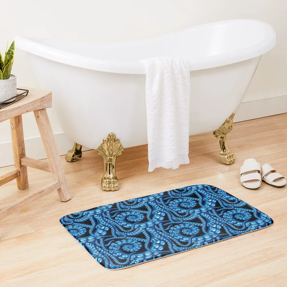 

Kraken in blue Bath Mat DoorFor The Door Floors Carpet Rug Non-Slip Bathtub Mat