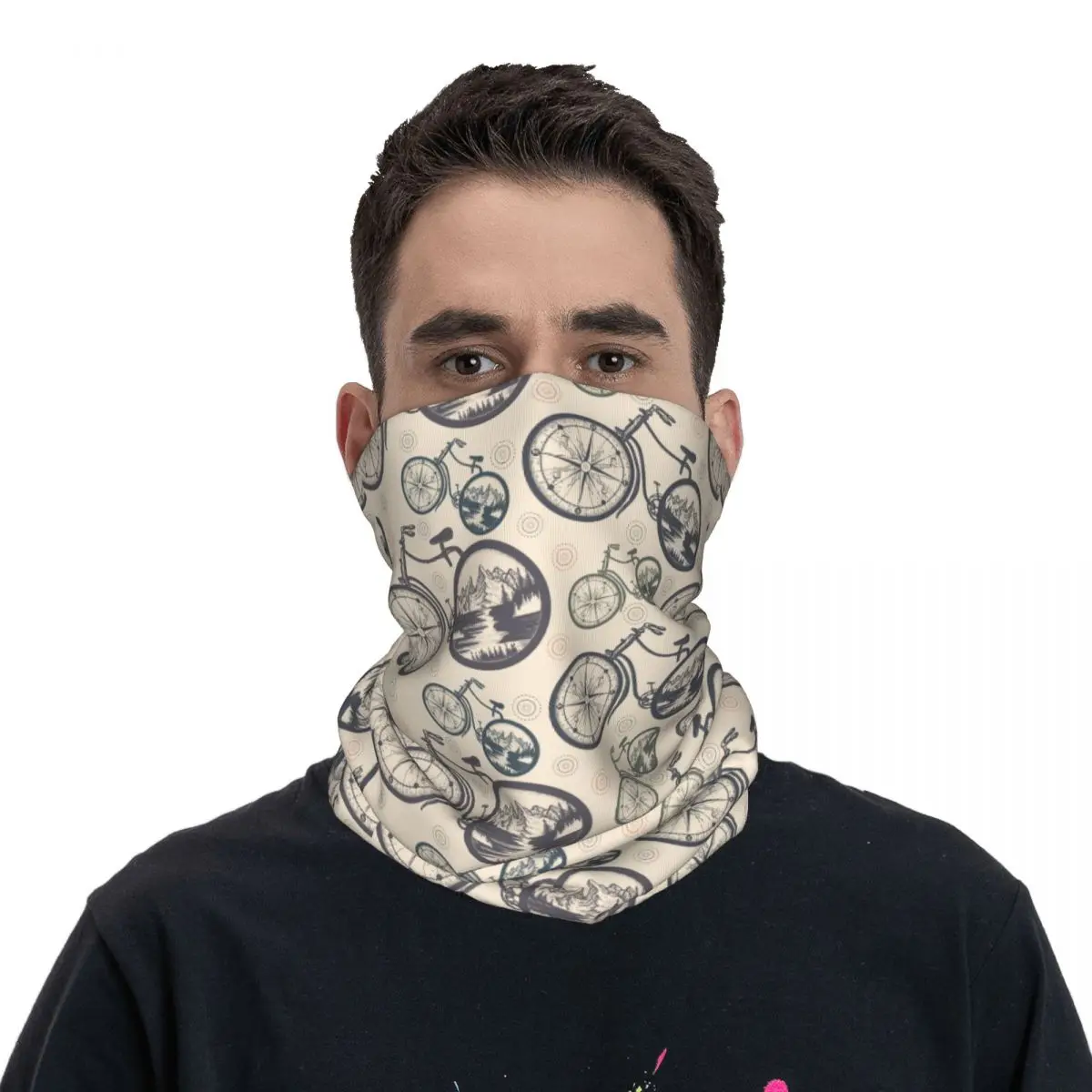 

Bicycle Traveller Travel Tourism Adventure Bandana Neck Gaiter Printed Bike Bicycles Wheels Mask Scarf Warm Headband Riding