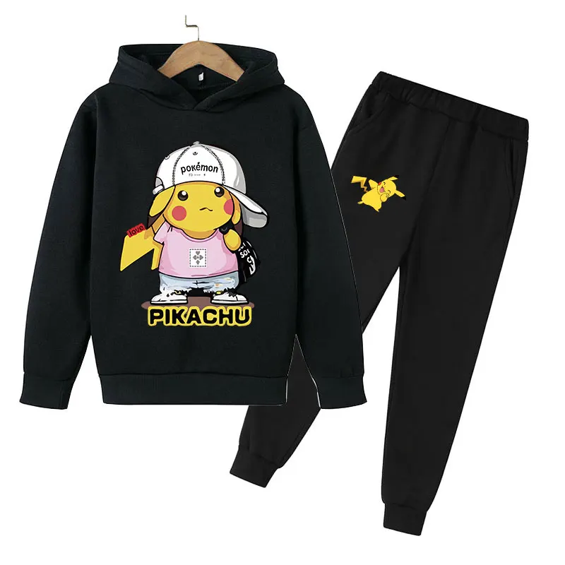 newborn baby clothes set girl 2022 New Trend Children's Clothing Set Pikachu Print Long Sleeve Hoodie + Pants Boys and Girls Cotton Suits Children's Casual We baby outfit sets girl Clothing Sets