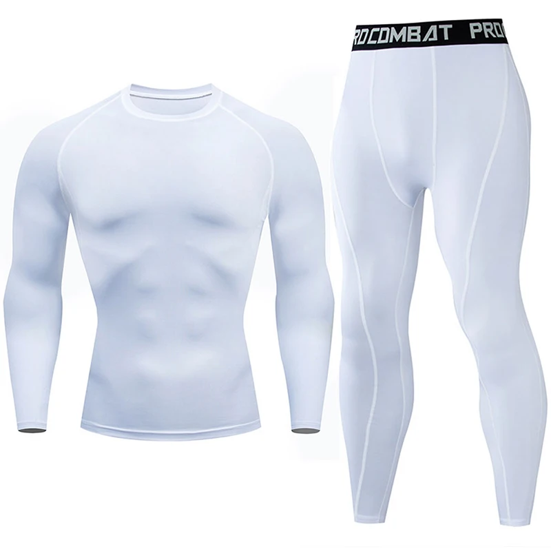 Compression Underwear Men's Bodybuilding T-Shirt Leggings 2 Piece Tracksuit Men