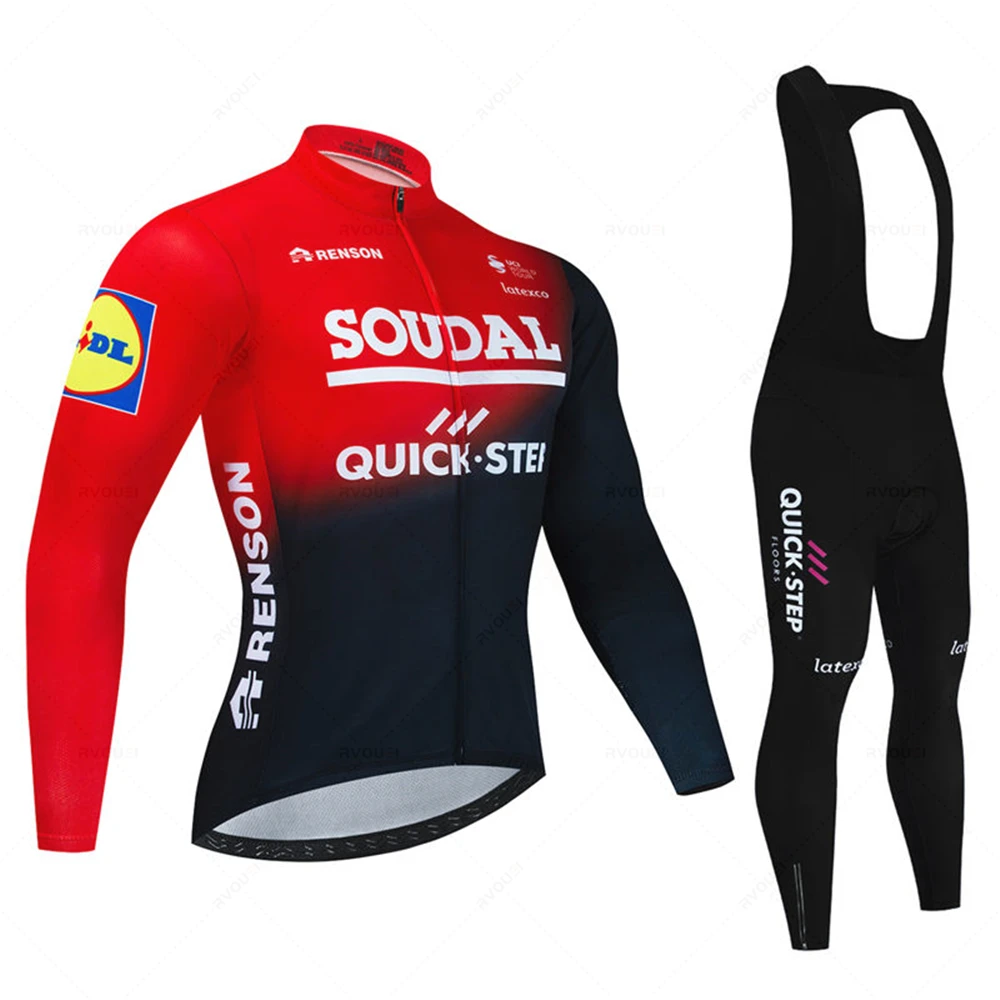 Autumn Cycling Set Long Sleeve Jersey MTB Riding Sportswear Road Bike Clothing Bib Pants Bicycle Uniform