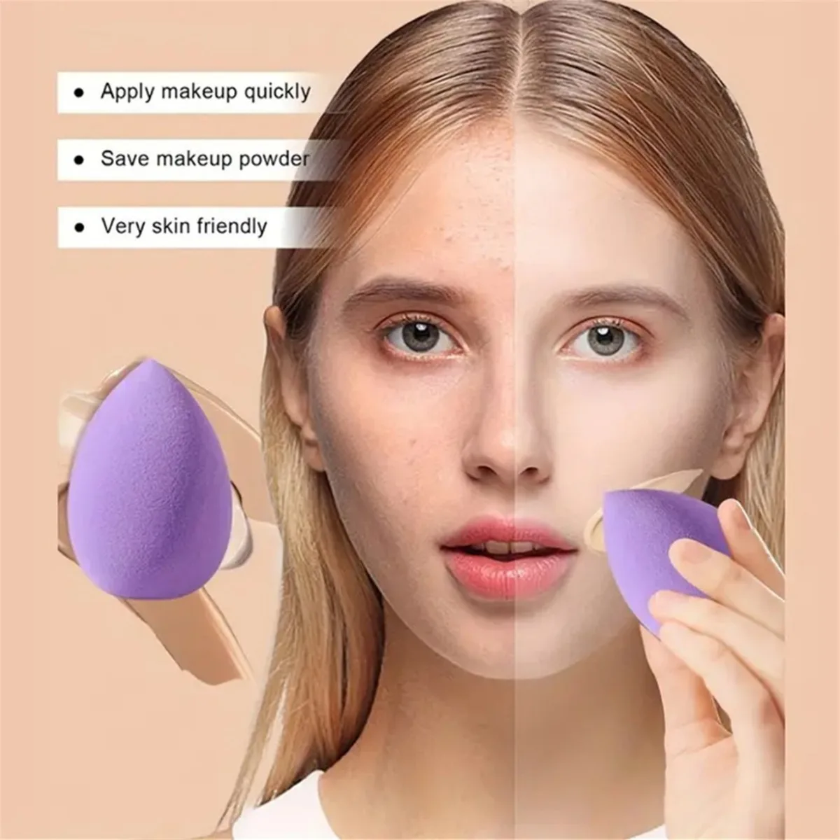 Rainbow Makeup Sponge Set 5-10PCS - Vegan Dual Use Blender for Liquid & Powder | Hypoallergenic Travel Essentials Fragrance-Free