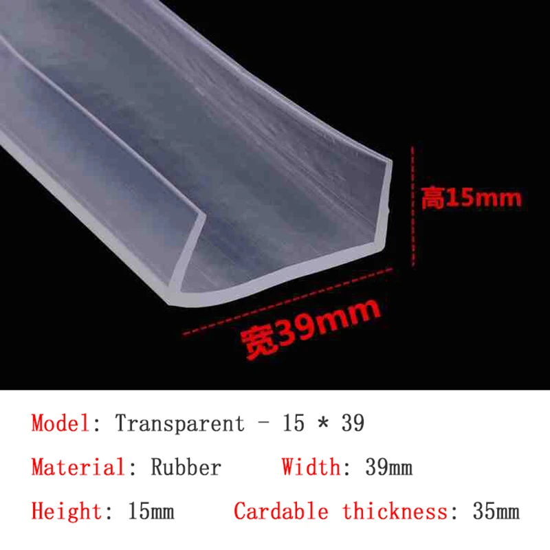1M U-Shaped Transparent Sealing Strip Glass Table Wall Corner Wrapping Rubber Strip Child Anti-Collision Protection