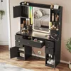 Makeup Vanity with Mirror & Lights Vanity Desk with 5 Drawers 4 Cabinets & Time Display Dressing Table 6