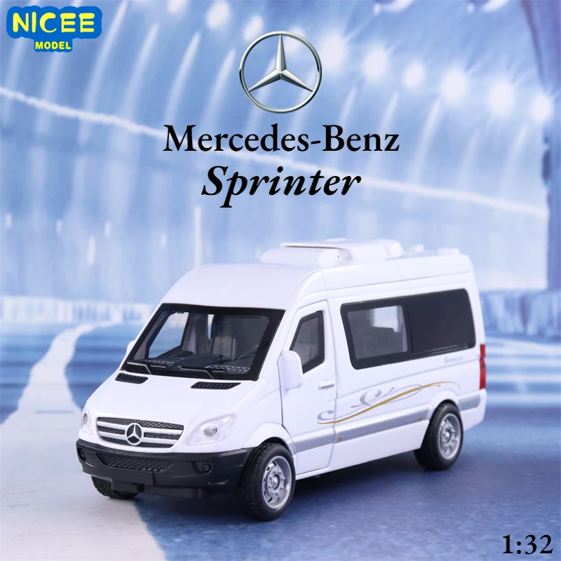 1:32 Mercedes-Benz Sprinter Simulazione Lega Limousine Modello Di Auto Suono E Luce Auto Giocattolo Per Bambini Caravan Regalo A410