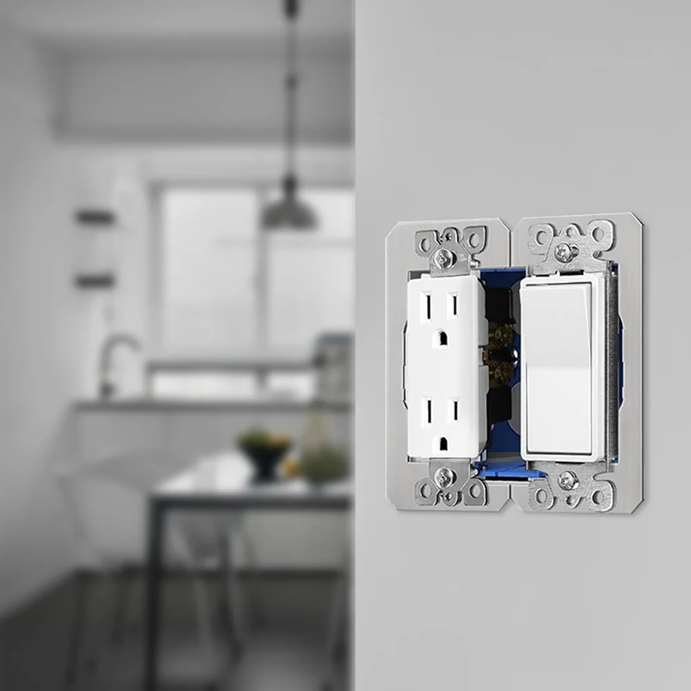 10/15/20 Pcs Wall Plate Spacer Electric Receptacle Spacers Metal Outlet Shims for Fixing Walls Electrical Outlet Electrical Box