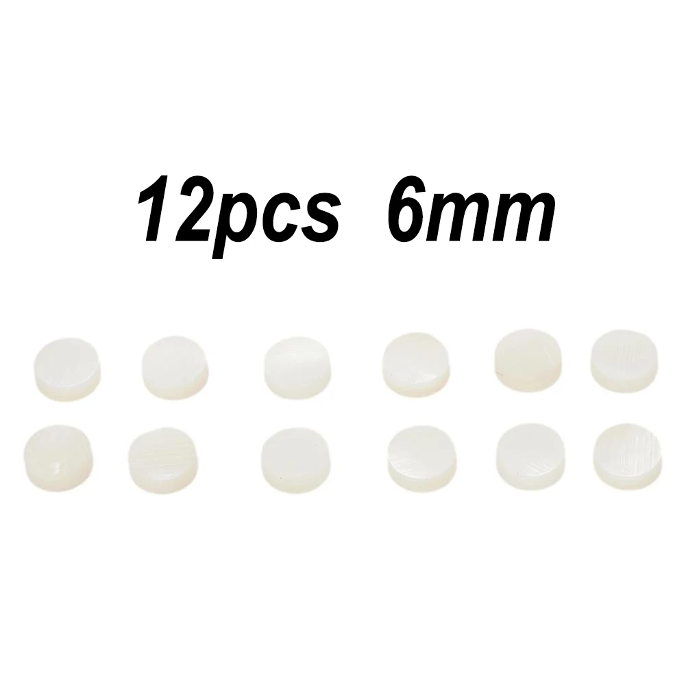 

12pc Mother Of Pearl Guitar Bass Luthier Dots Fretboard Tone Points Inlay Fret Side Marker 6MM White GuitarJewellery Making Part