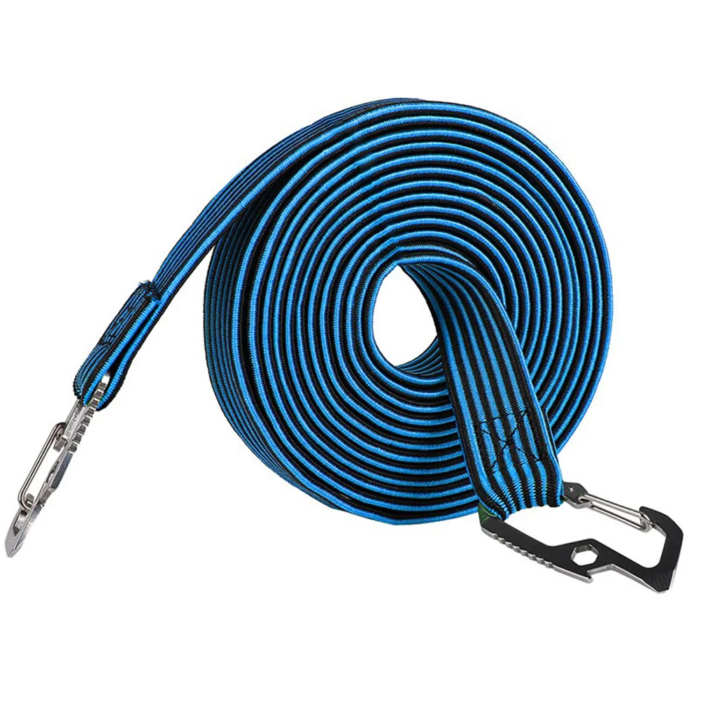 

Flat Bungee Cord With Hook For Traval Motorcycle Luggage Pack Roof Rack Or Truck Trunk Binding ( 2 Meters Blue )