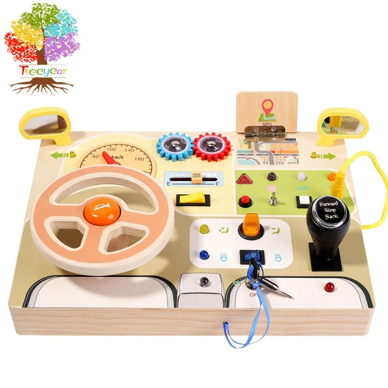 モンテッソーリ-幼児向けの電子感覚玩具ledライト付きスイッチおもちゃ
