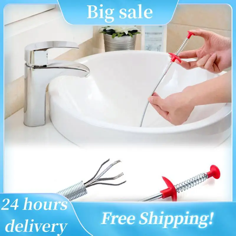 

Pipe Dredging Tools Sink Cleaner Sewer Kitchen Drain Snake Spring Pipe Dredging Tool Unblocker Drain Clog Tube Hair Cleaner Hook