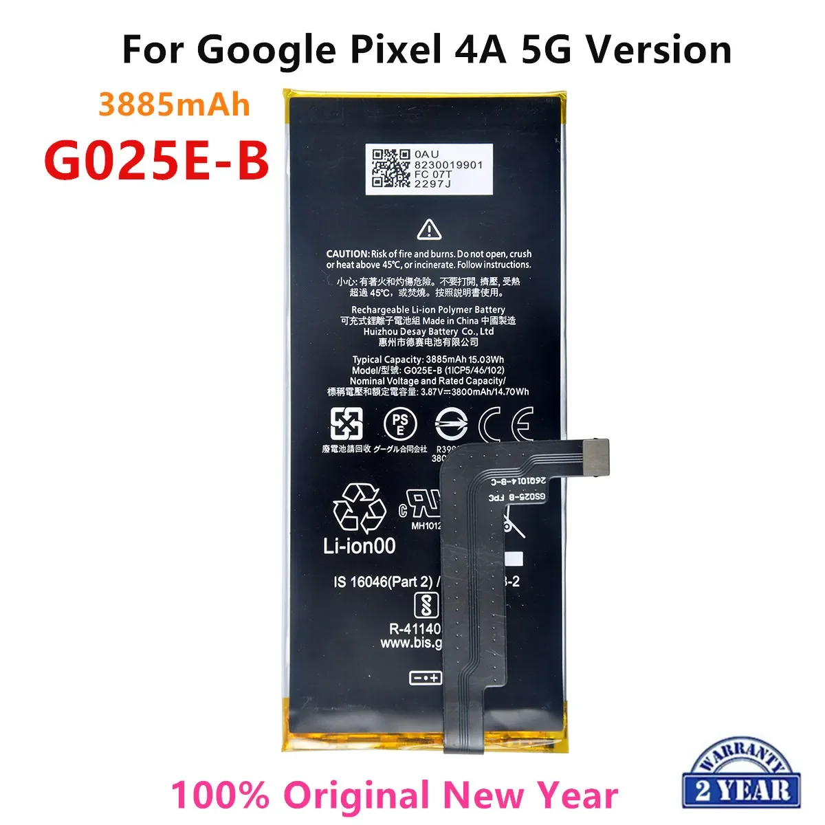 

Оригинальная модель 100% мАч, Сменный аккумулятор для Google Pixel 4A, стандартная версия, оригинальные новейшие Аккумуляторы для телефонов