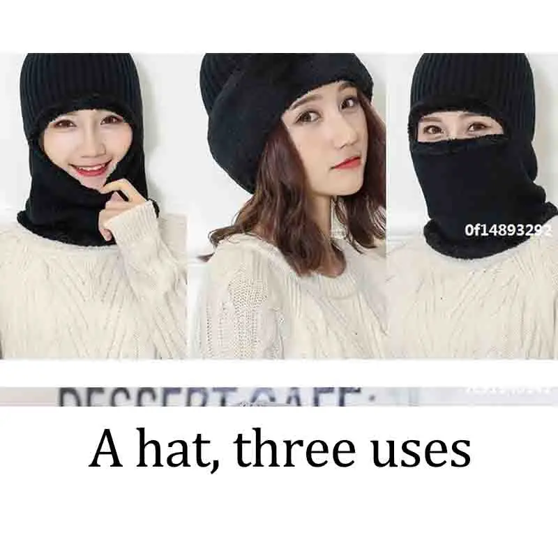 2025 Winter Knitted Balaclava Mask Thickened Windproof Warm Cycling Full Face Cover Women Men Thermal Anti-Cold Running Ski Mask