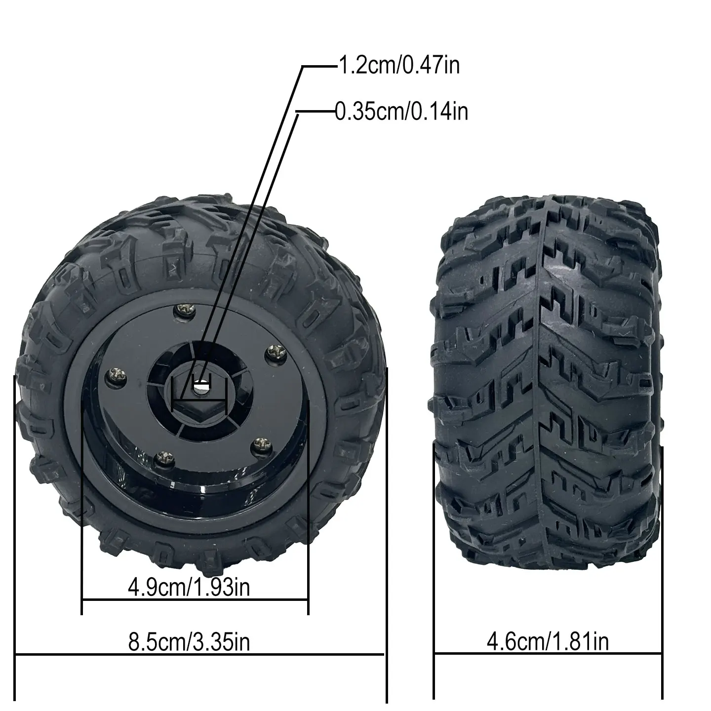 Pneus RC SCY 16101/16102/16103 Pro Hyper Go - Caoutchouc Tous Temps (Blanc)