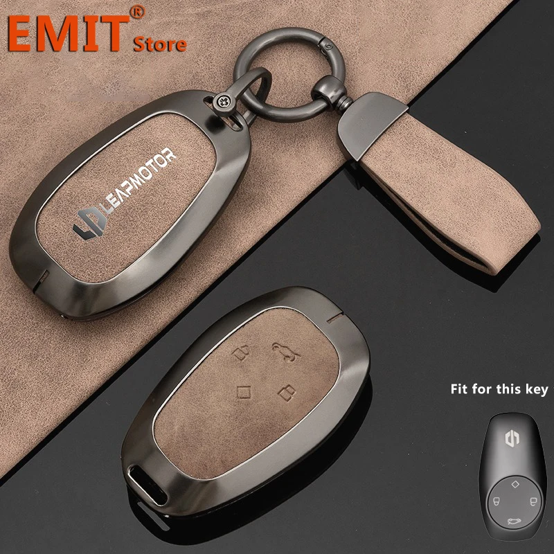 KUNIO Leder Autoschlüssel Hülle Für Leapmotor T03 S01 C01 - 4 Tasten Schutz