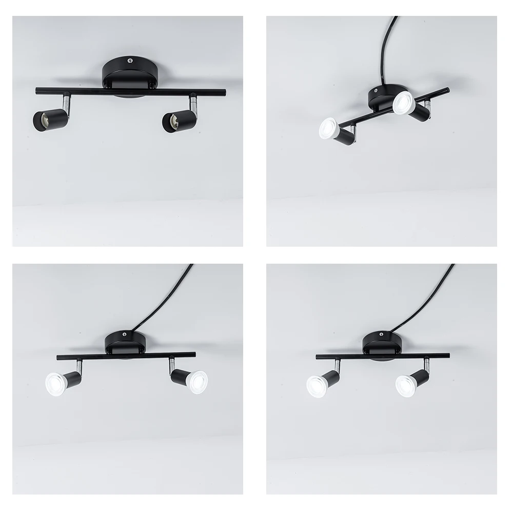 

Комнатная вращающаяся светодиодная настенная лампа с 2 головками, 4 головками, 6 головками, настенный светильник, 110 В переменного тока, 220 В переменного тока, настенное бра с черным и серебристым корпусом