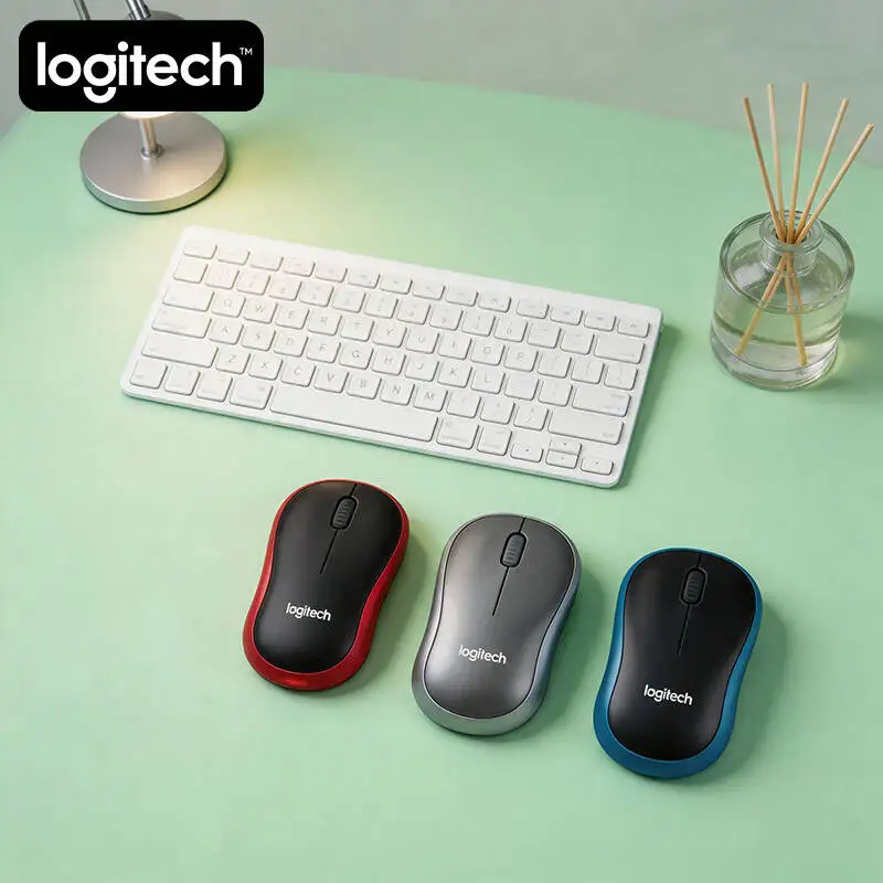 로지텍 M185 무중단 신호 마우스 2.4GHz 링크 10m 커버리지 1000 DPI 12개월 배터리 가정용 사무실 PC 액세서리 도구