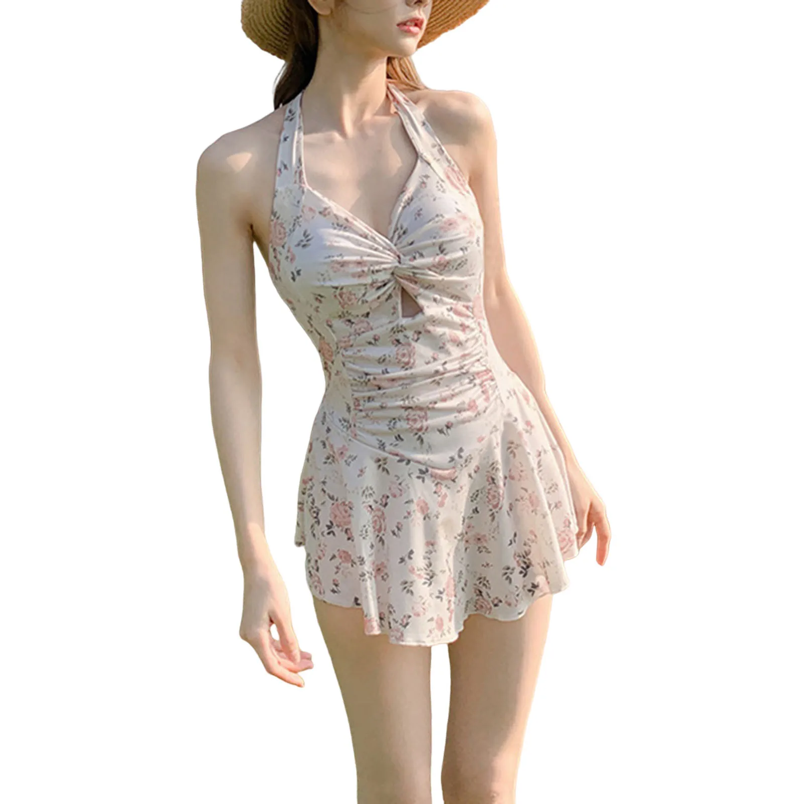 

One Piece Swimming Suits for Women Sexy Halter Sleeveless Swimsuit for Beach Pool Summer Vacation