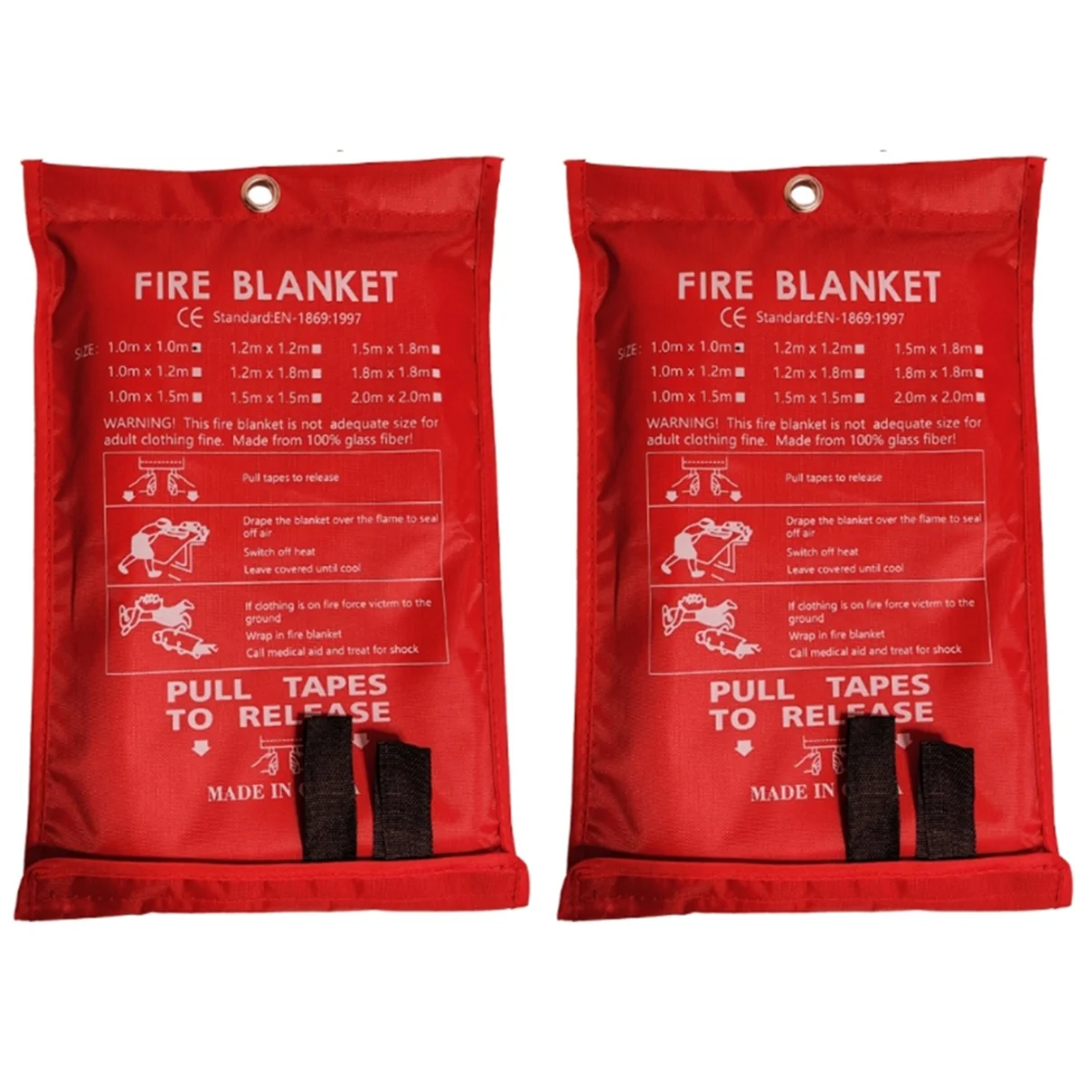 Emergency Fire Blanket Fire Blanket Suppression Blanket Kitchen Grill Fireplace 39.4Inch X 39.4Inch 2PCS