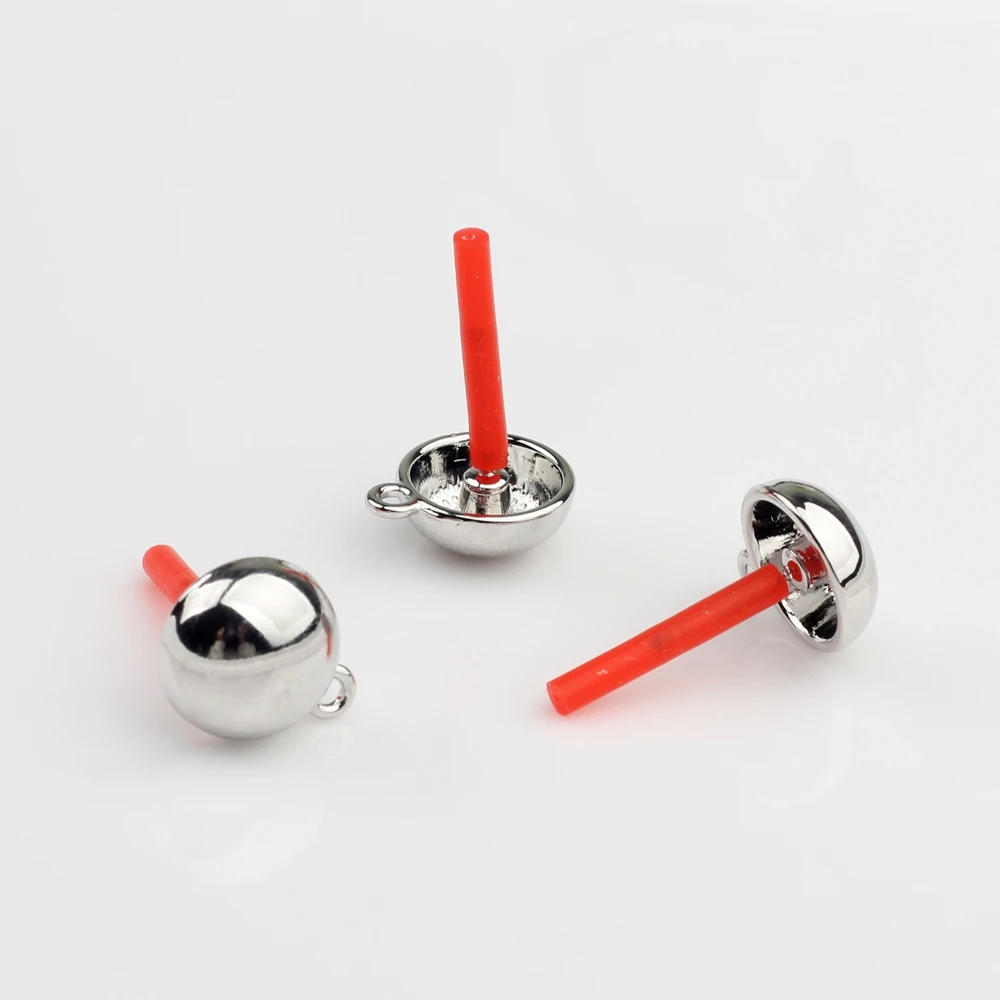 Zink-legierung Stud Ohrringe Runde Einfache Ohrringe Stecker 12mm 6 stücke Für DIY Ohrringe Schmuck Machen Zubehör – Detail 2