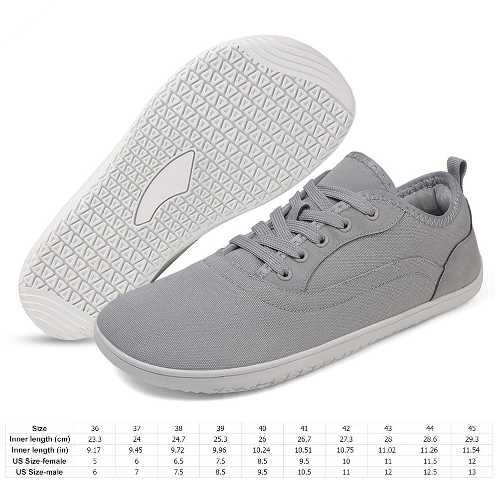 Men Minimalist Barefoot Shoes Women Wide Toe Zero Drop Sneakers Matte Artificial Leather Casual Lace Up Fashion Shoes 6