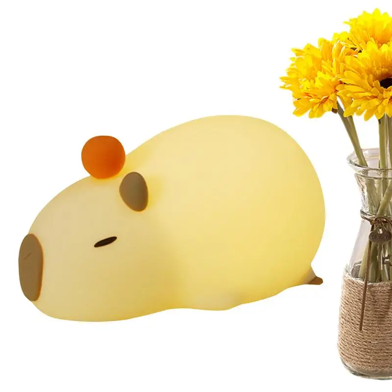 

Ночник capyora, аккумуляторная Милая прикроватная лампа в виде животного capyora, настольное украшение, регулируемая яркость, мягкие силиконовые лампы