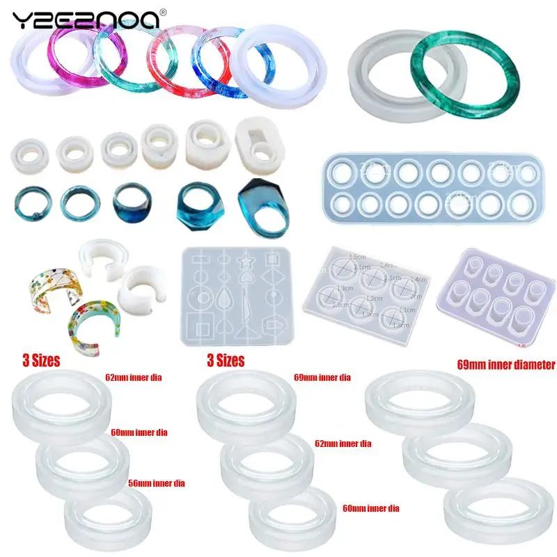 Mixed Types Earring Bracelet Ring Mold Handmade DIY Making Ring Jewelry Silicone Mold Epoxy Mould Epoxy Resin For Jewelry Making diy bracelet bangle epoxy mold semi opening c shaped moldes de resina assorted ring pendant resin moulds for diy jewelry making