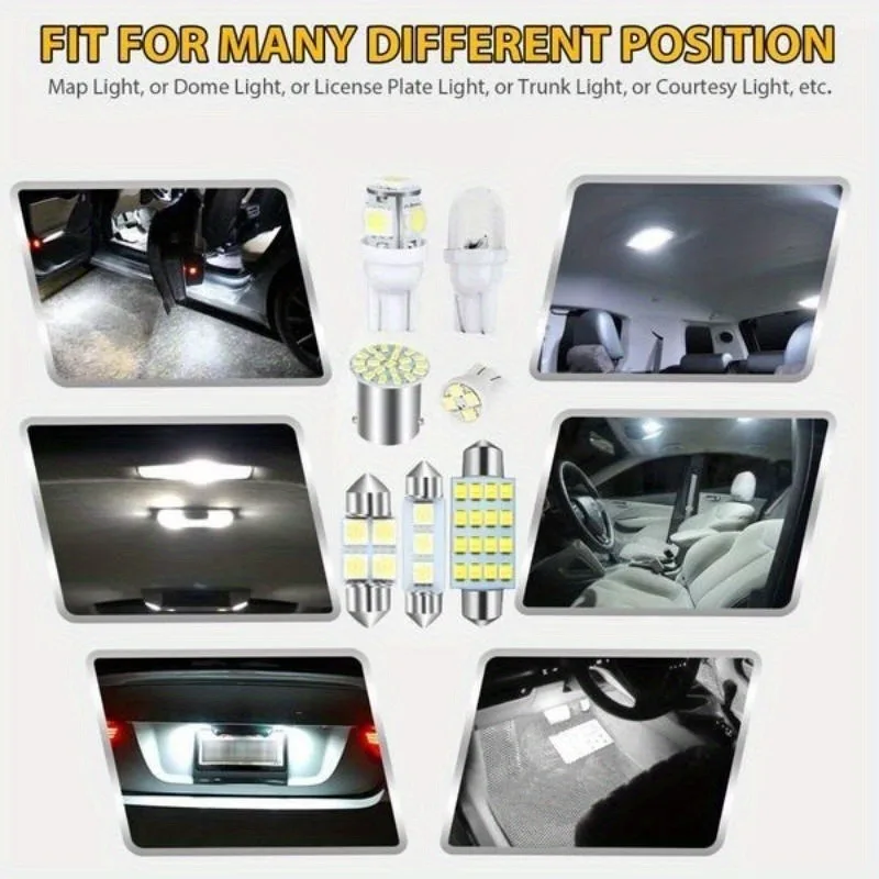 New Style Car Interior Light LED Auto Wedge Lights T10 T5 Festoon 31 36 42mm Dome License Plate Lighting Tail Lamp Trunk Bulb