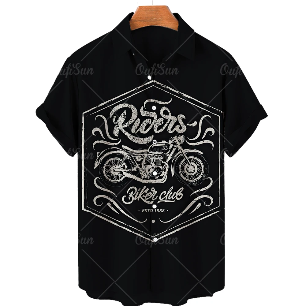 Retro Shirt Men's Shirts Hawaiian Shirts Men Route 66 3d Print Summer Loose Breathable Shirts For Men 2022 Retro Short Sleeve